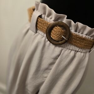 Zara Cream Tan Trousers Relaxed Fit